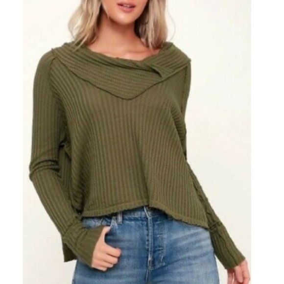 Free People Tops - Free people wildcat olive green thermal top